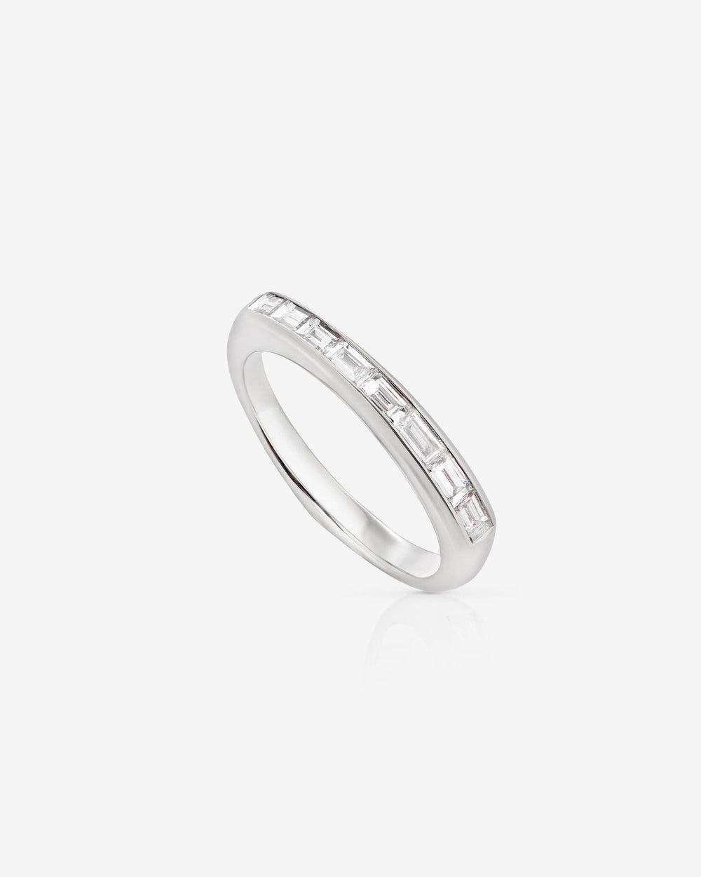 Stephen Webster white diamond baguette stack ring in 18ct white gold