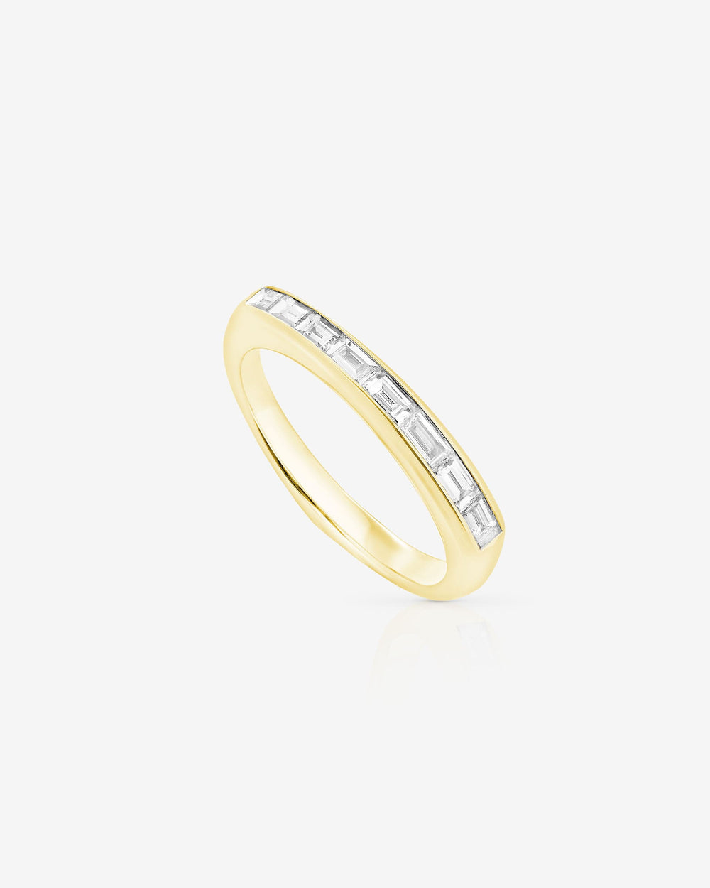 Stephen Webster white diamond baguette stack ring in 18ct yellow gold