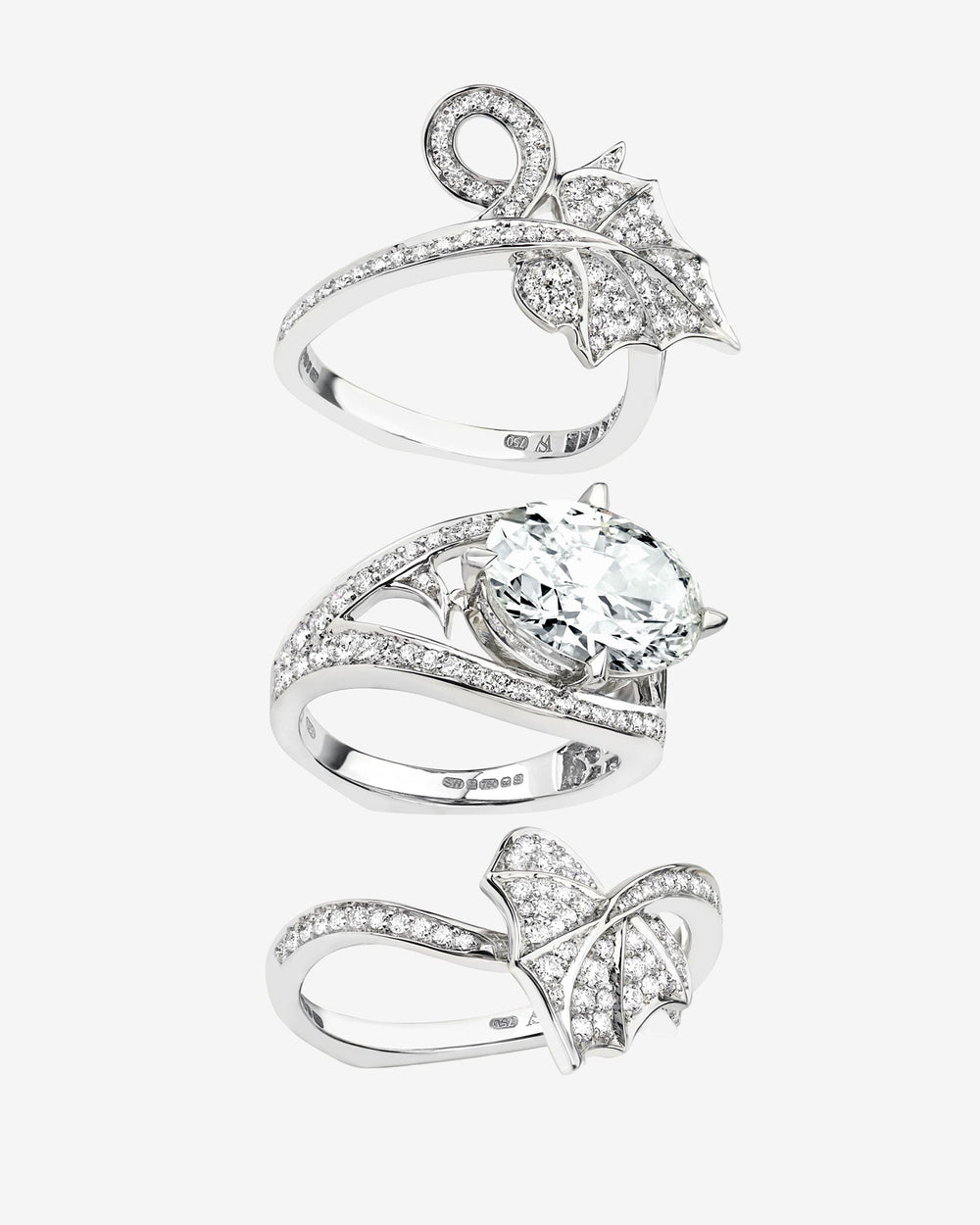 Stephen Webster White Diamond Poison Ivy ring in 18ct white gold featuring pavé-set white diamonds in a sculptural ivy vine design, luxury British fine jewellery