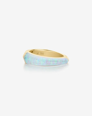 Stephen Webster white opalescent Crystal Haze slimline shard stack ring in 18ct yellow gold