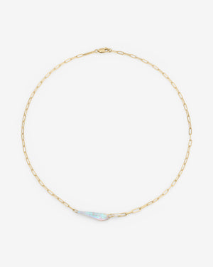 Stephen Webster white opalescent diamond slimline shard linked choker in 18ct yellow gold with Crystal Haze and diamond accents