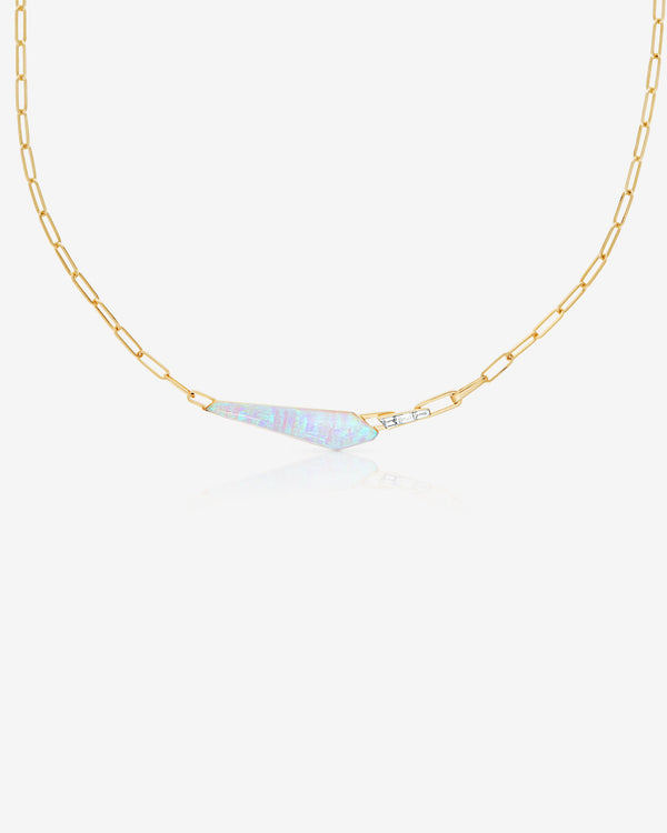 Stephen Webster white opalescent diamond slimline shard linked choker in 18ct yellow gold with Crystal Haze and diamond accents