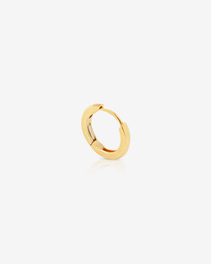 Stephen Webster yellow gold single sleeper earring — polished 18 ct yellow-gold hoop, front view