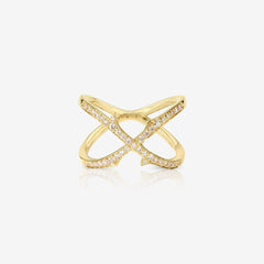 Stem Crossover Band Ring