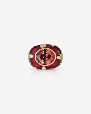 Tanzanian Zircon maximalist cocktail ring in 18ct Yellow Gold by Stephen Webster