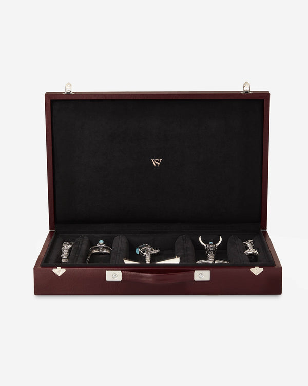 Tequila Lore Tool Set in sterling silver with oxblood leather case