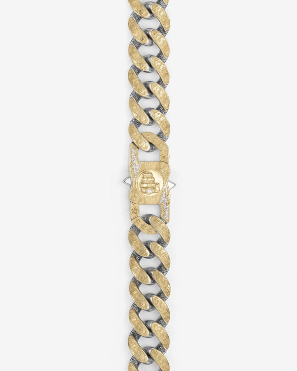 Stephen Webster Bling King clasp in yellow gold & sterling silver — paired with 18mm Cuban Bracelet in yellow gold & sterling silver