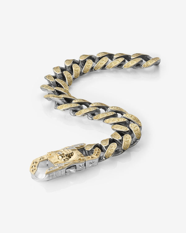 Stephen Webster Bling King clasp in yellow gold & sterling silver — paired with 18mm Cuban Bracelet in yellow gold & sterling silver