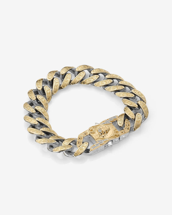 Stephen Webster Bling King clasp in yellow gold & sterling silver — paired with 18mm Cuban Bracelet in yellow gold & sterling silver