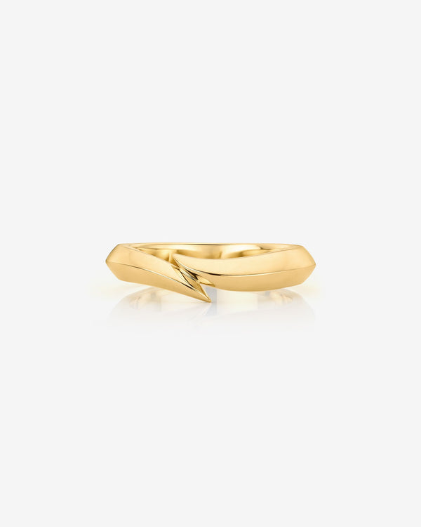 Thorn Arc Solitaire wedding band in yellow gold