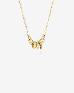 Thorn Embrace Entwined Inline Pendant in 18ct yellow gold with white diamond pavé, luxury fine jewellery necklace - back view