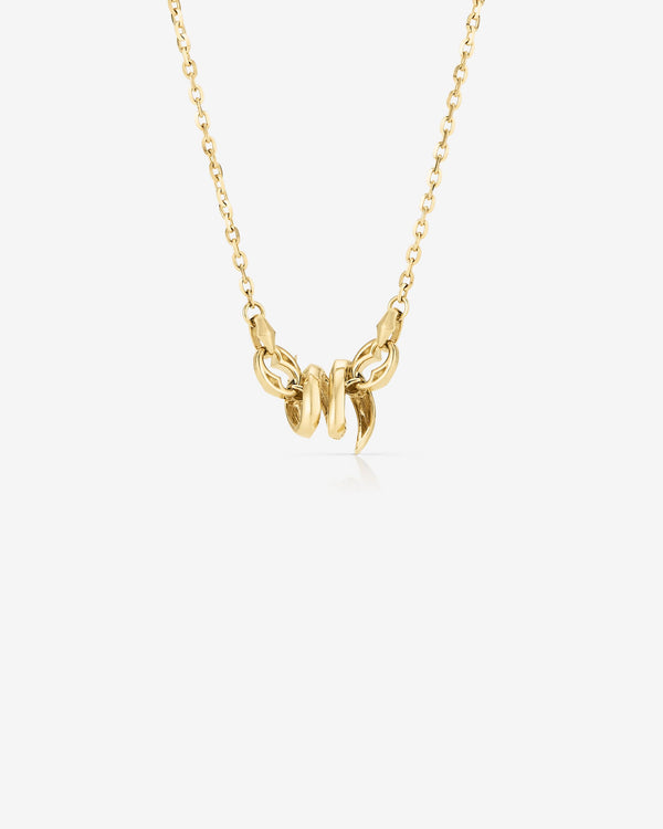 Thorn Embrace Entwined Inline Pendant in 18ct yellow gold with white diamond pavé, luxury fine jewellery necklace - back view