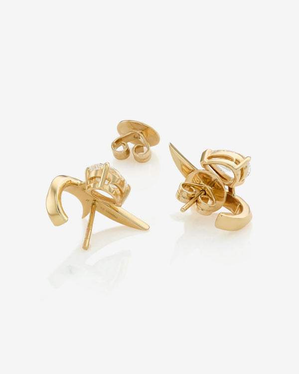 Thorn Embrace Pear Diamond Stud Earrings in 18 ct yellow gold with diamond gemstones, luxury fine jewellery