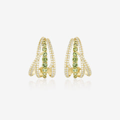 Bound Together Gem Cuff Earrings