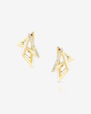 Luxury 18K Yellow Gold Hoop Earrings from Stephen Webster, Vertigo Acute Design
