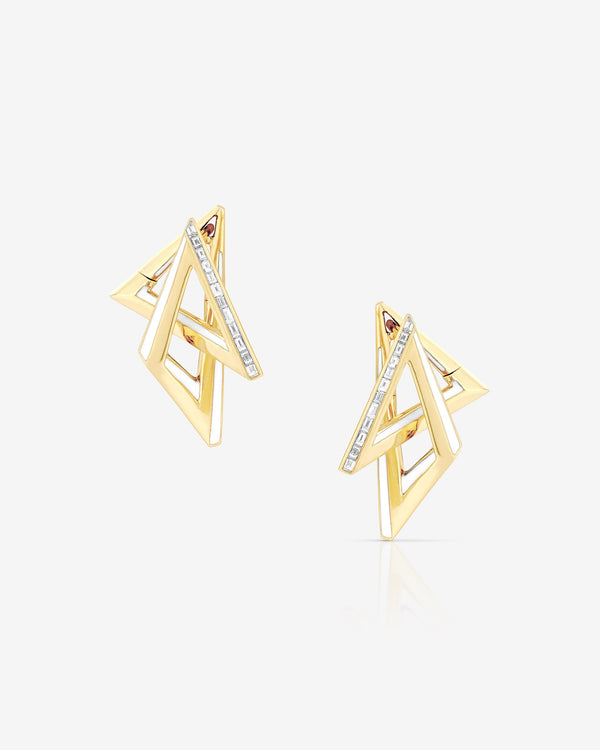 Luxury 18K Yellow Gold Hoop Earrings from Stephen Webster, Vertigo Acute Design