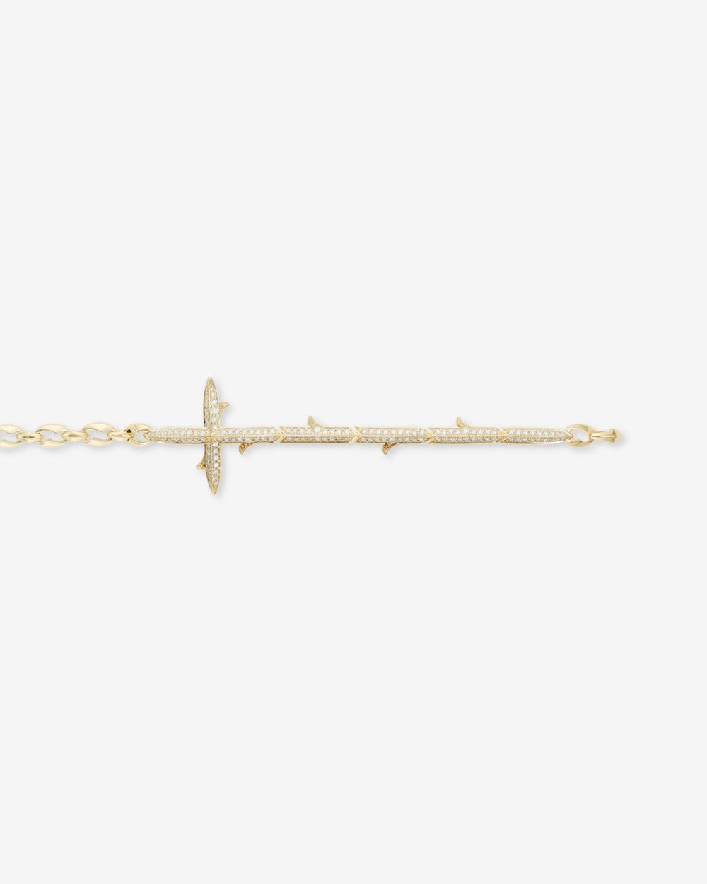 Very Cross yellow gold bracelet in 18ct yellow gold with white diamond pavé, front view