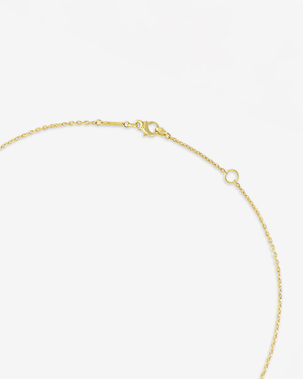 Chain and clasp detail of Very Cross yellow gold necklace in 18ct yellow gold