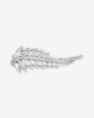 White Diamond Plumage Three Finger Ring in 18ct white gold with marquise-cut white diamonds and white diamond pavé - aerial view