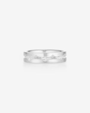 White gold Thorn fine inscription wedding band ring