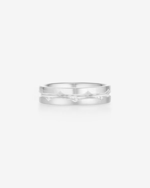 White gold Thorn fine inscription wedding band ring