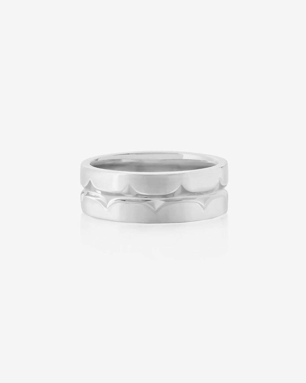 White gold thorn inscription men’s wedding band