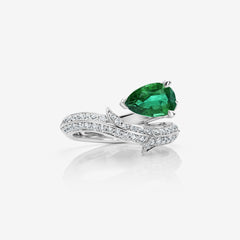 Thorn Floating Solitaire Pavé Ring