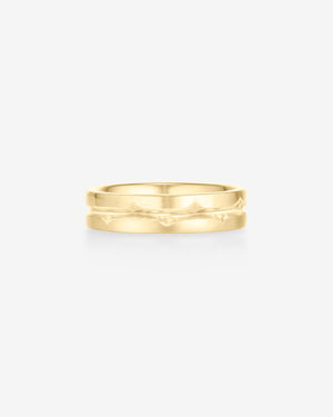 Yellow gold thorn fine inscription wedding band ring