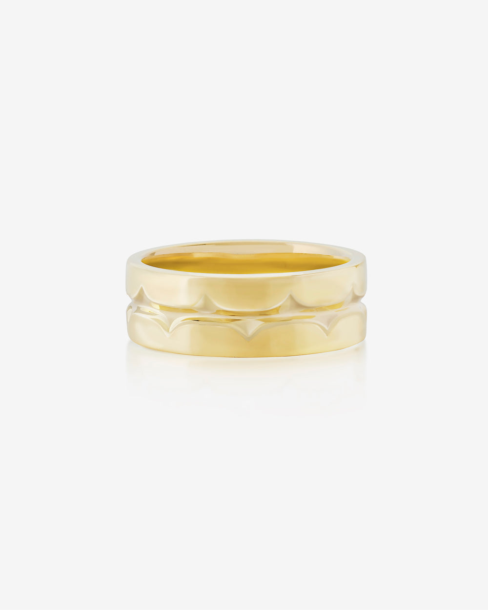 Yellow gold thorn inscription men’s wedding band