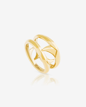 Men’s 18 ct yellow gold Double Thorn Band by Stephen Webster with two rows of striking thorn motifs